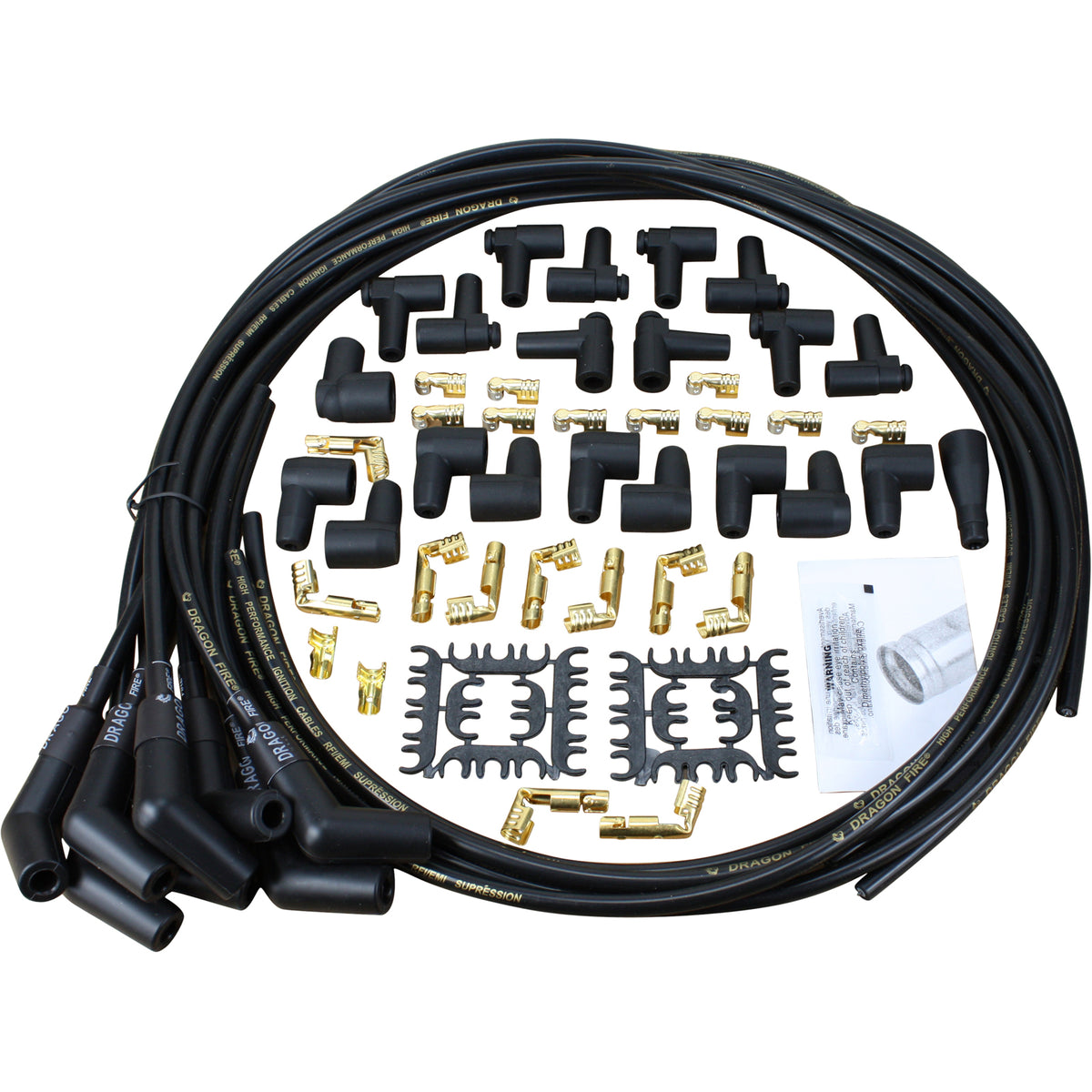 SPW1003-BK Plug wires, Universal Cut-to-Fit, Silicone, BLACK