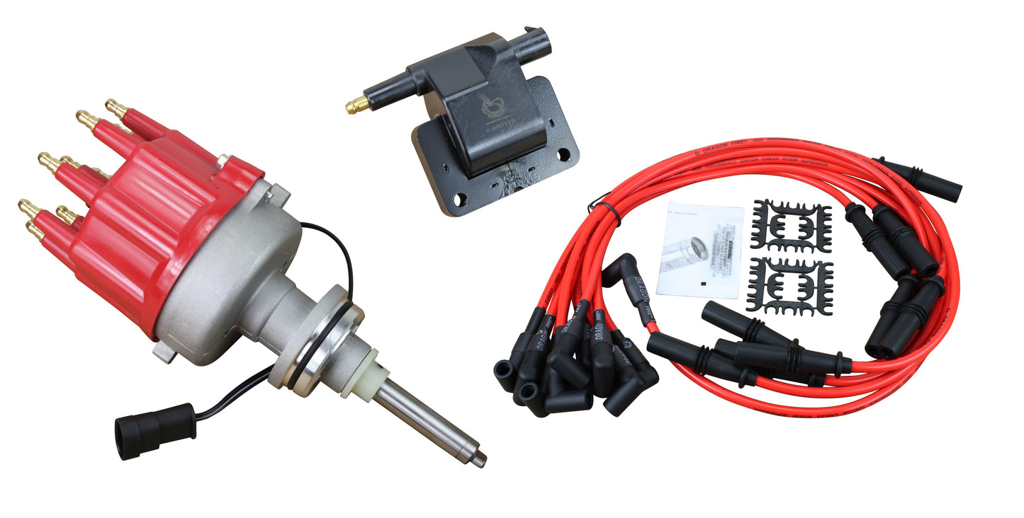 Ignition Kit - Distributor, Plug Wires, Coil, Cap
