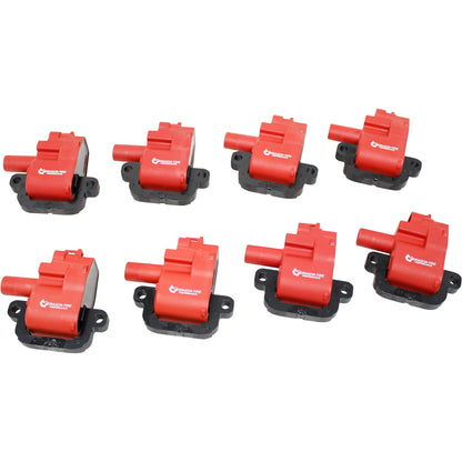 C192-DFx8 Coil Pack Set, 8pcs, Direct Fit, RED