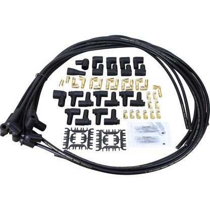 SPW2001-BK Plug wires, Universal Cut-to-Fit, Silicone, BLACK