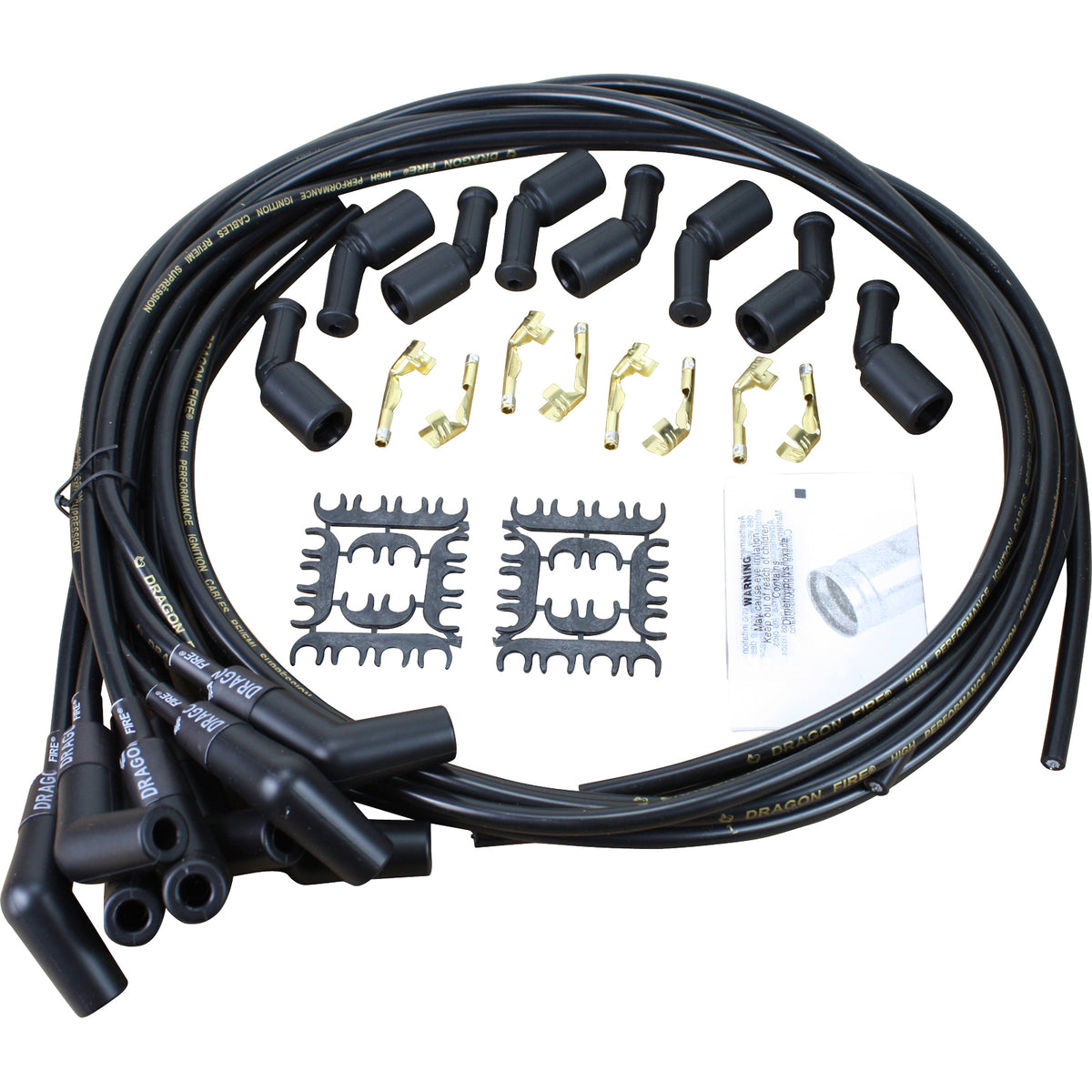 SPW2004-BK Plug wires, Universal Cut-to-Fit, Silicone, BLACK