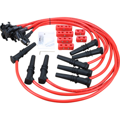 Plug wires, Direct Fit, Silicone, RED