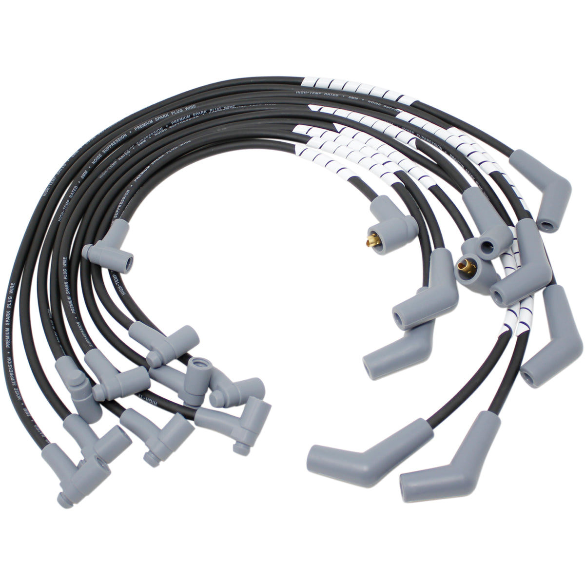 PWJ103-ECO Plug wires, Direct Fit, Silicone, BLACK