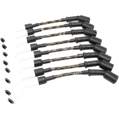 PWJ256WC-BLKBR Plug wires, Direct Fit, Ceramic, BLACK BRAID/YELLOW TRACER