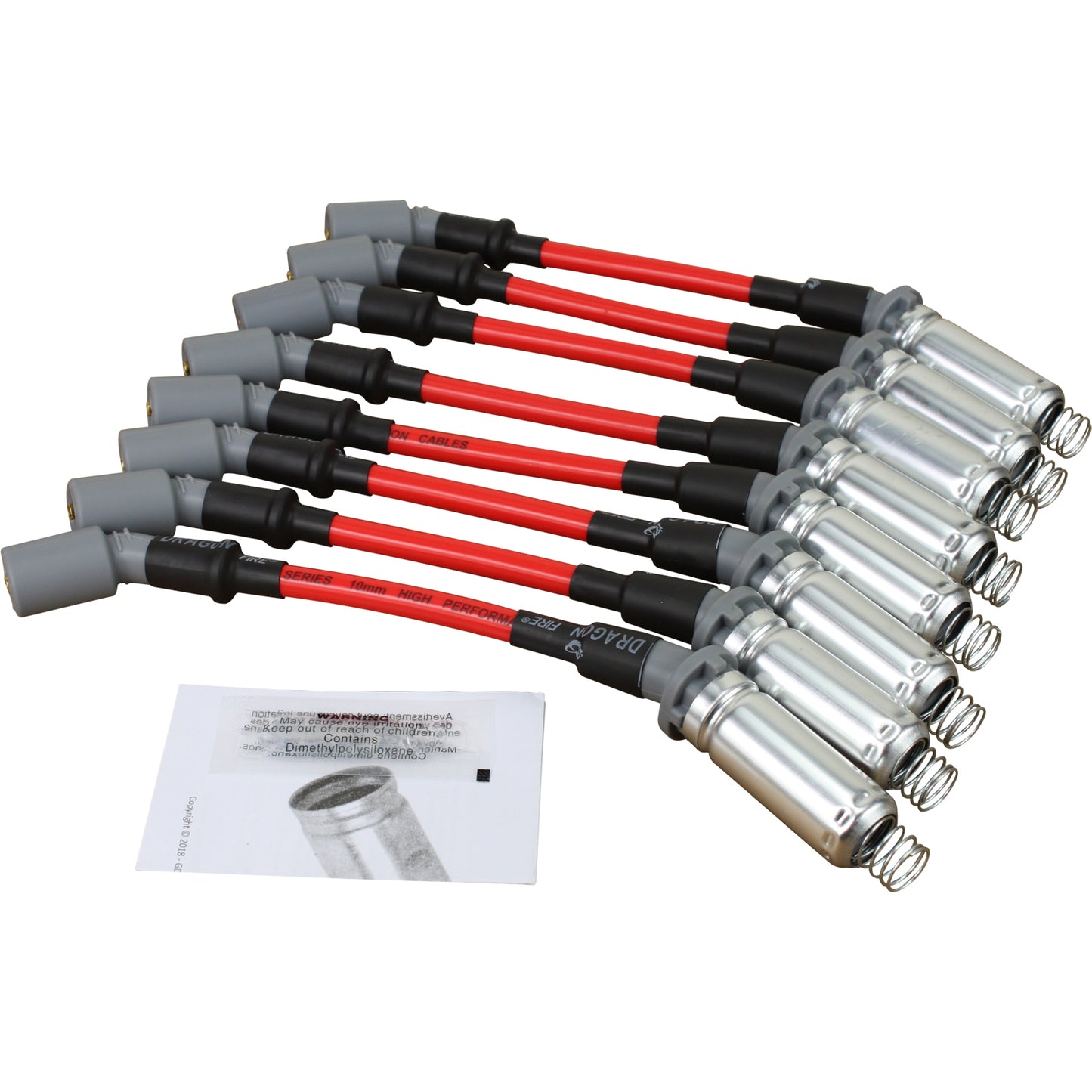 Plug wires, Direct Fit, Silicone, RED