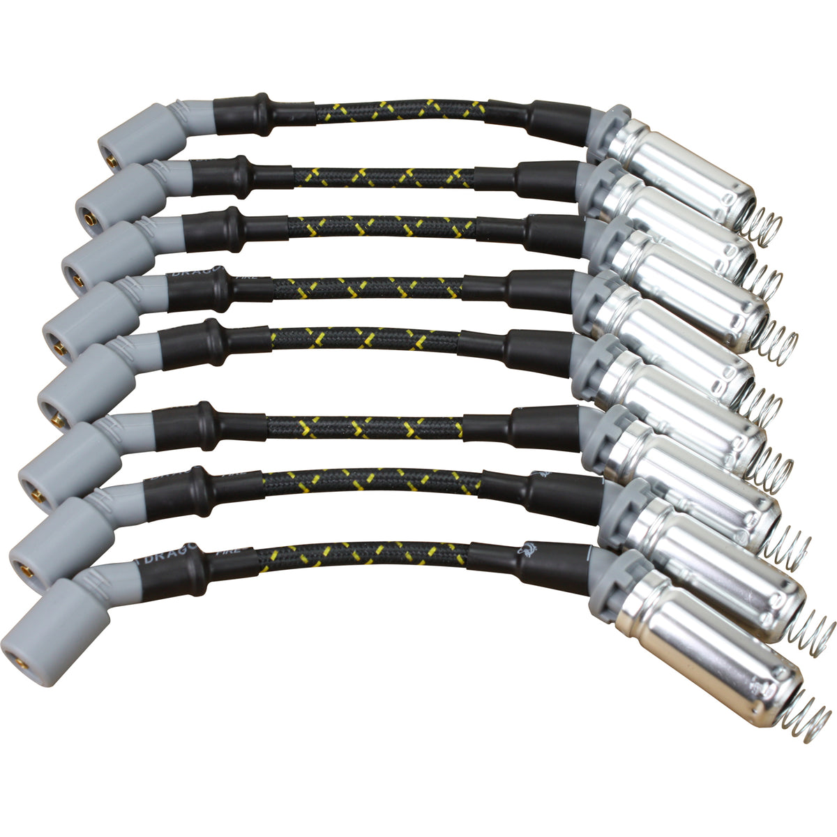 PWJ256-BLKBR Plug wires, Direct Fit, Silicone, BLACK BRAID/YELLOW TRACER
