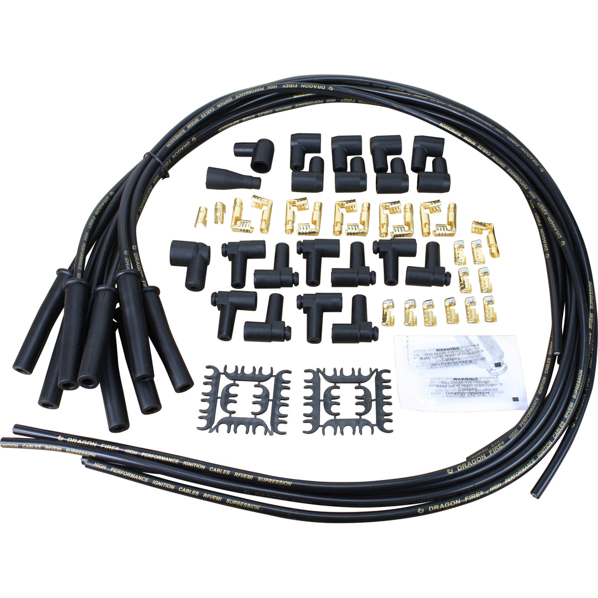 SPW1002-BK Plug wires, Universal Cut-to-Fit, Silicone, BLACK