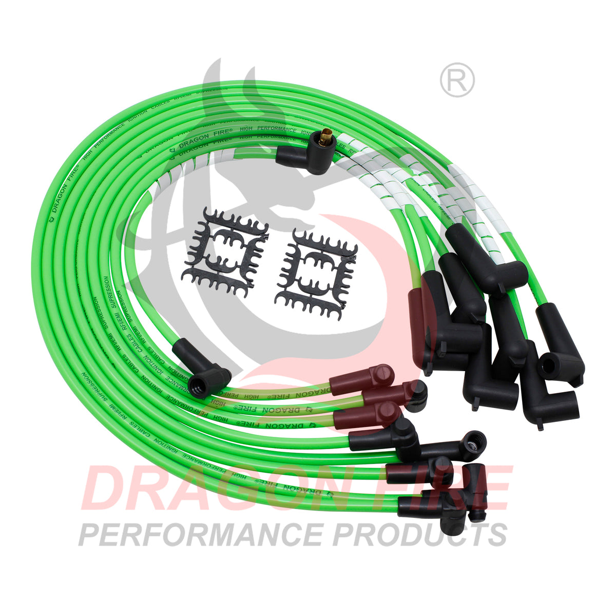 PW350-GR Plug wires, Direct Fit, Silicone, LIME GREEN