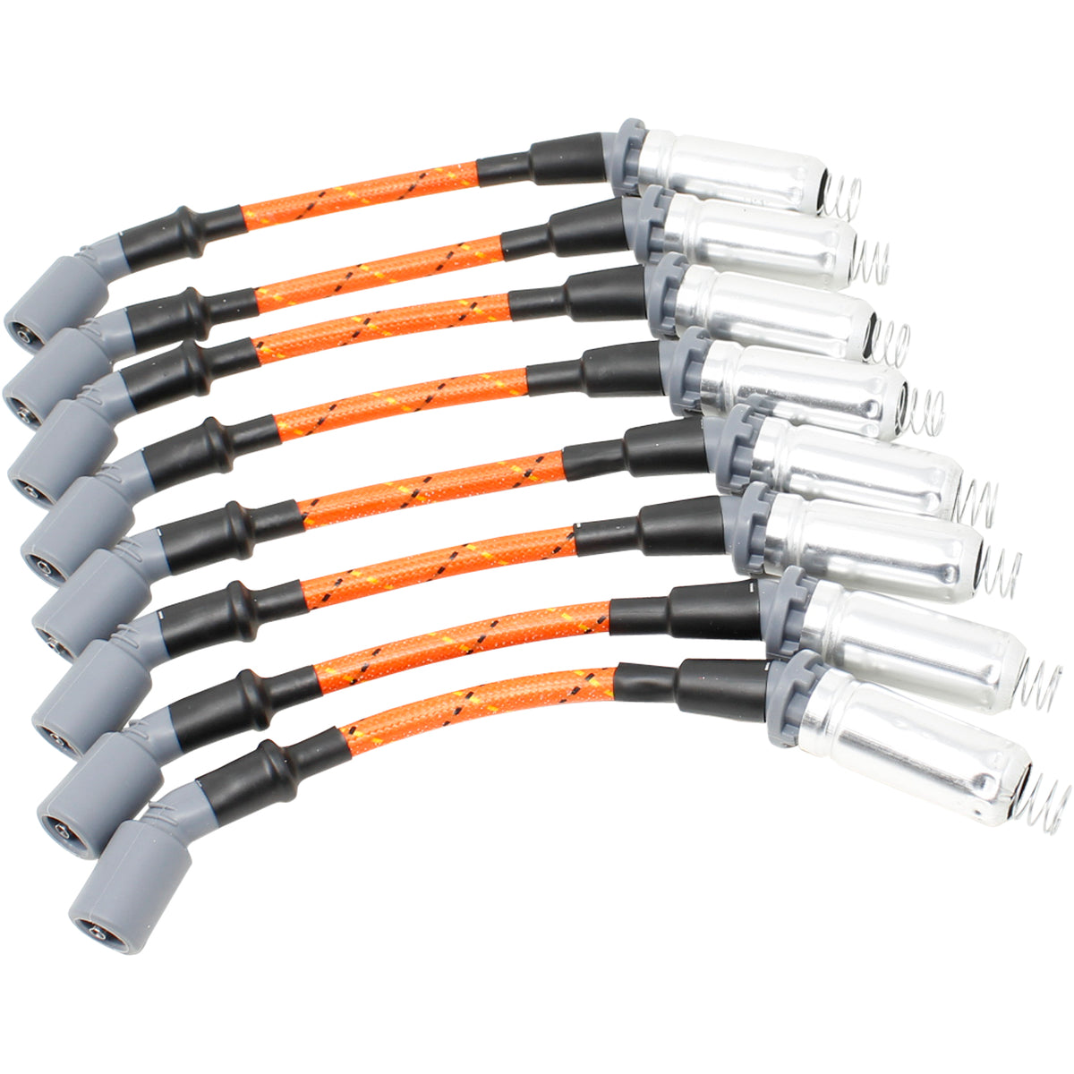 PWJ256-OBR Plug wires, Direct Fit, Silicone, ORANGE BRAID/BLACK TRACER