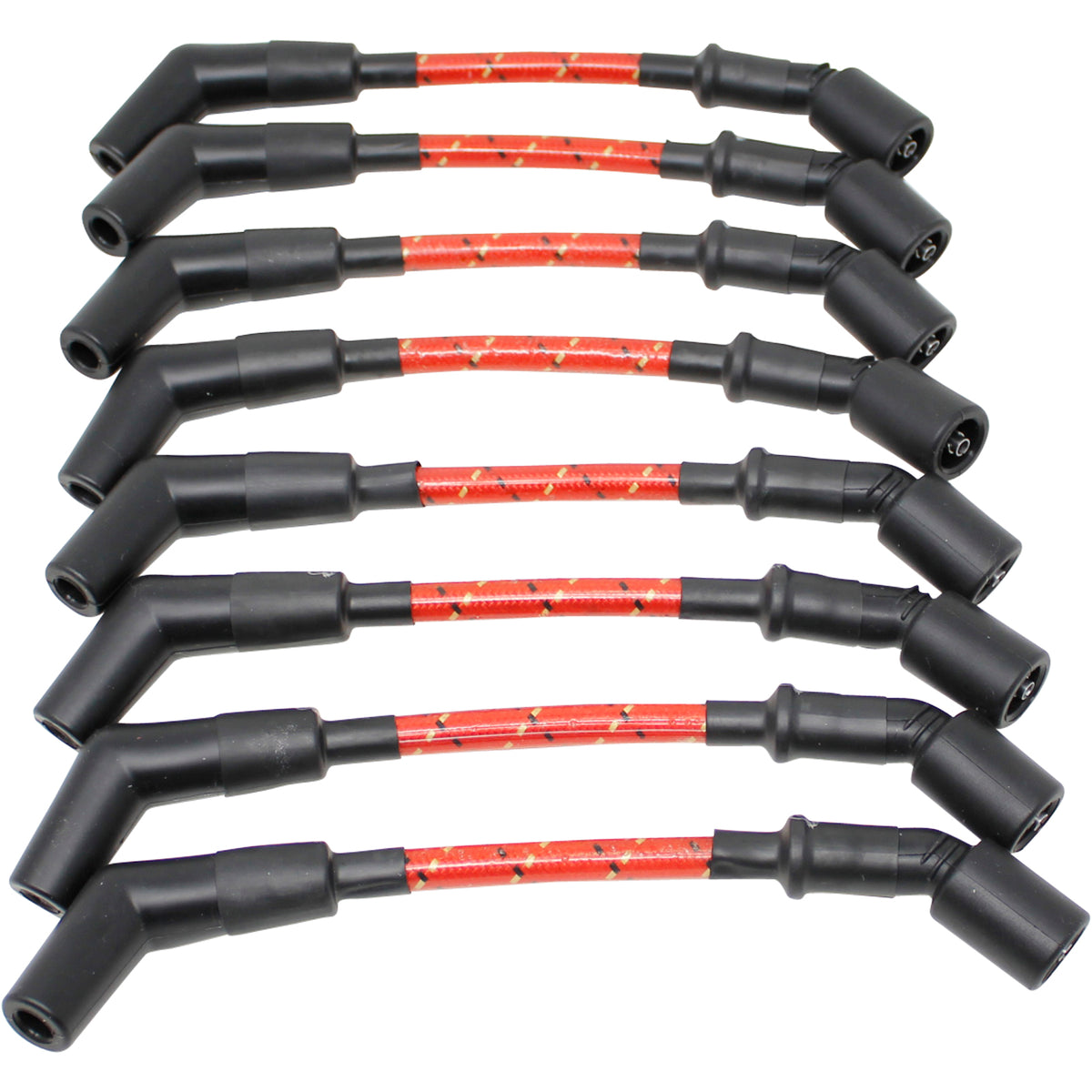 PWLS-RBR Plug wires, Direct Fit, Silicone, RED BRAID/YELLOW TRACER