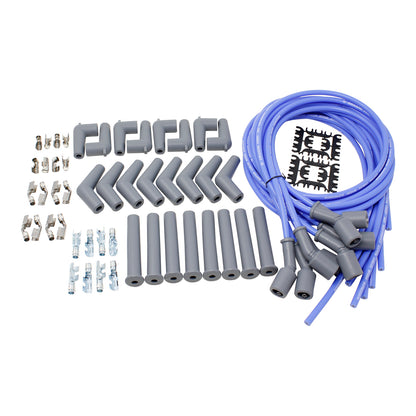SPW1016-BL Plug wires, Universal Cut-to-Fit, Silicone, BLUE