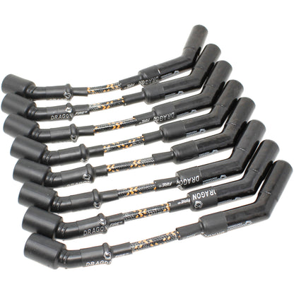 PWJ258BC-BLKBR Plug wires, Direct Fit, Ceramic, BLACK BRAID/YELLOW TRACER