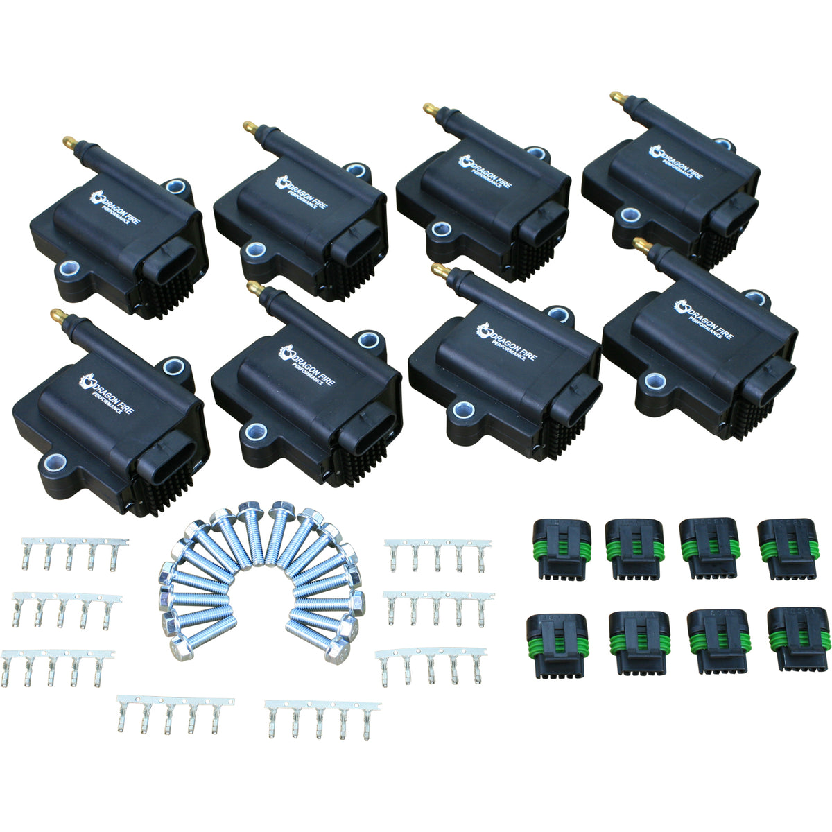 DFC1019-8 Coil Pack Set, 8pcs, Direct Fit, BLACK