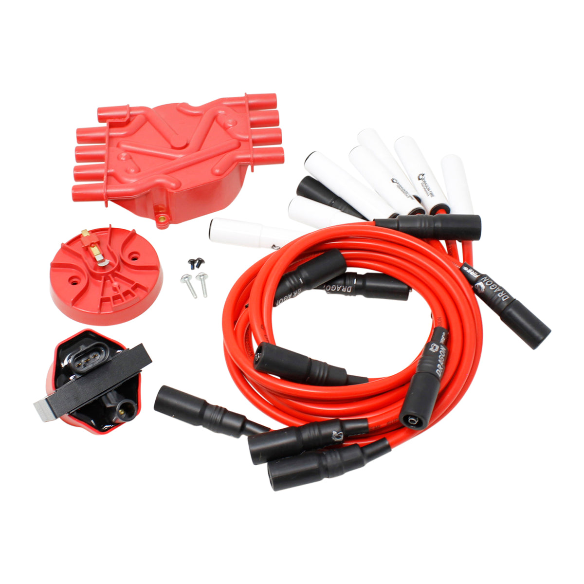 Kit-1573 Ignition Kit - Ceramic Plug Wires, Coil, Cap, Rotor