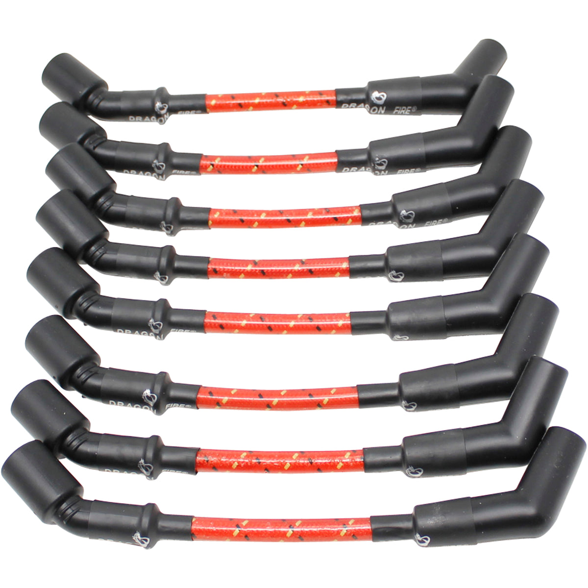 PWLS-RBR Plug wires, Direct Fit, Silicone, RED BRAID/YELLOW TRACER