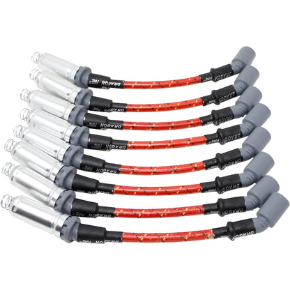PWJ256-RBR Plug wires, Direct Fit, Silicone, RED BRAID/YELLOW TRACER