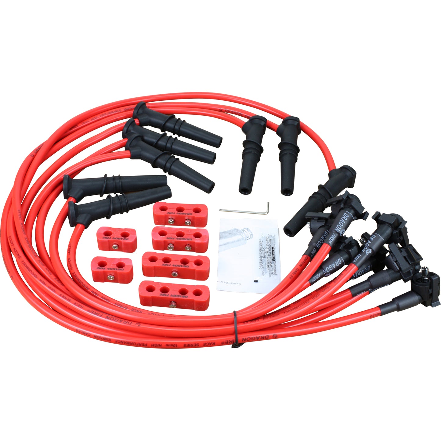 Plug wires, Direct Fit, Silicone, RED
