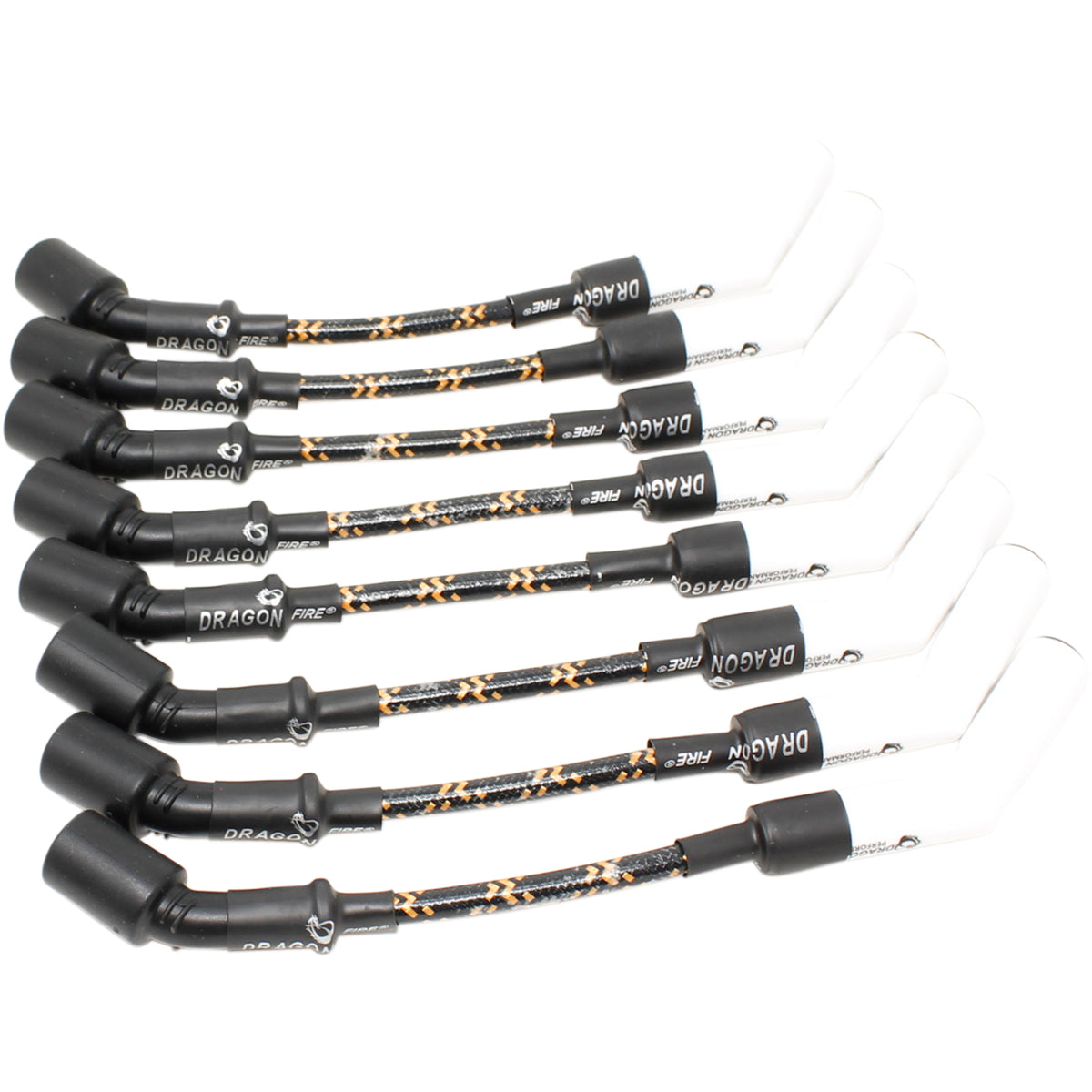 PWJ256WC-BLKBR Plug wires, Direct Fit, Ceramic, BLACK BRAID/YELLOW TRACER