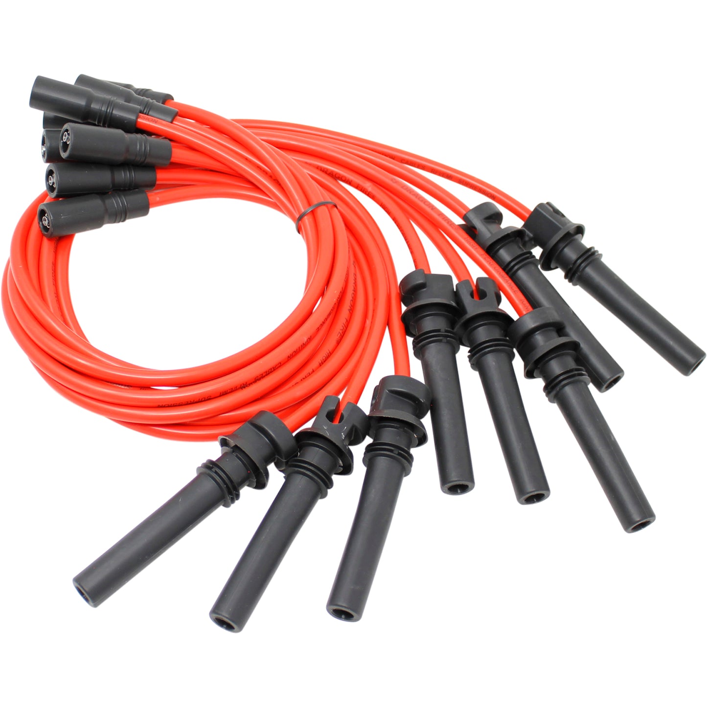 Plug wires, Direct Fit, Silicone, RED
