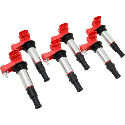 C375-DFx6 Coil Pack Set, 6pcs, Direct Fit, RED