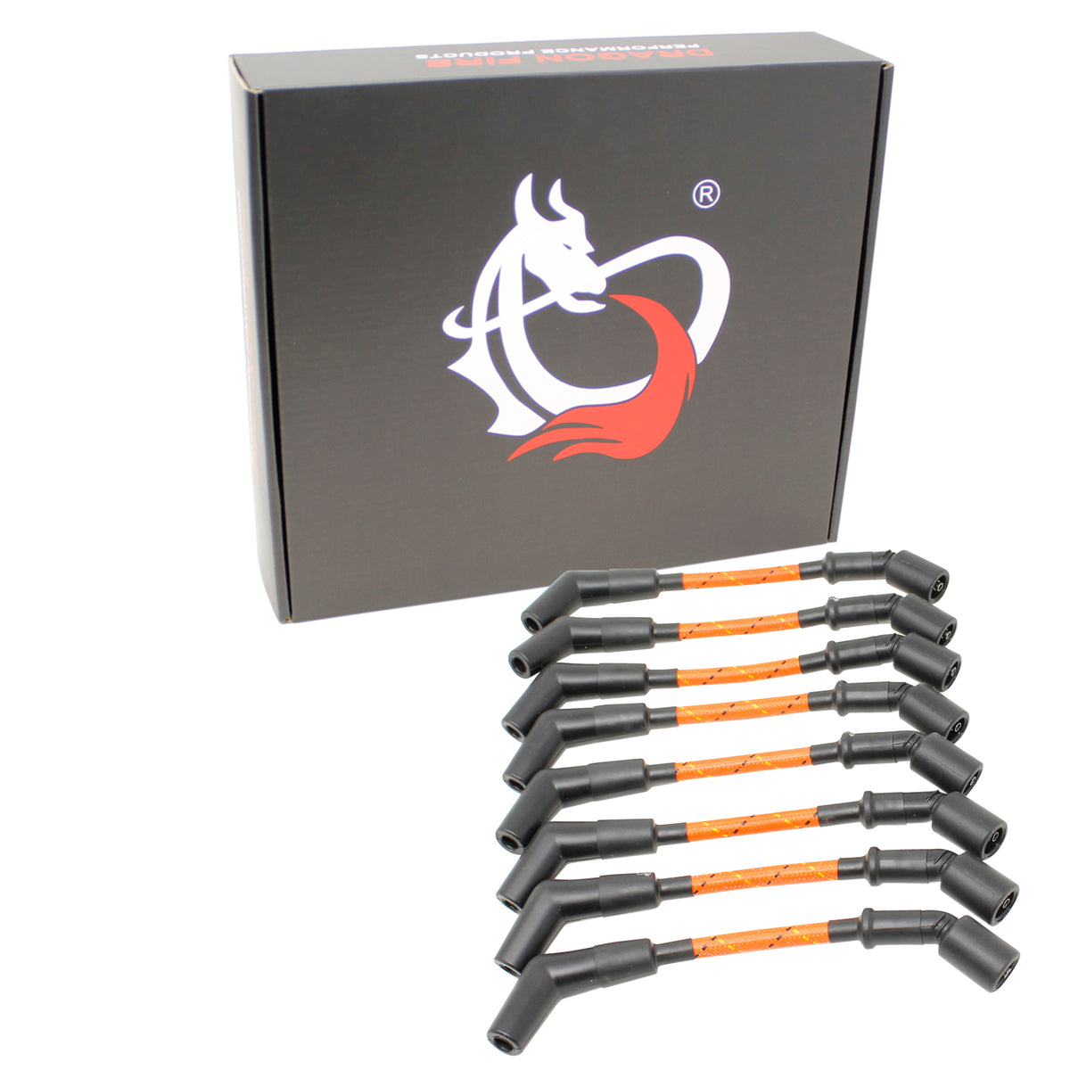 PWLS-OBR Plug wires, Direct Fit, Silicone, ORANGE BRAID