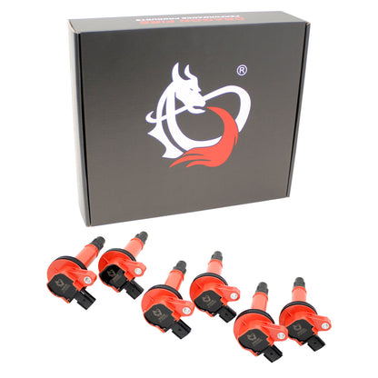 C553-DFx6 Coil Pack Set, 6pcs, Direct Fit, RED