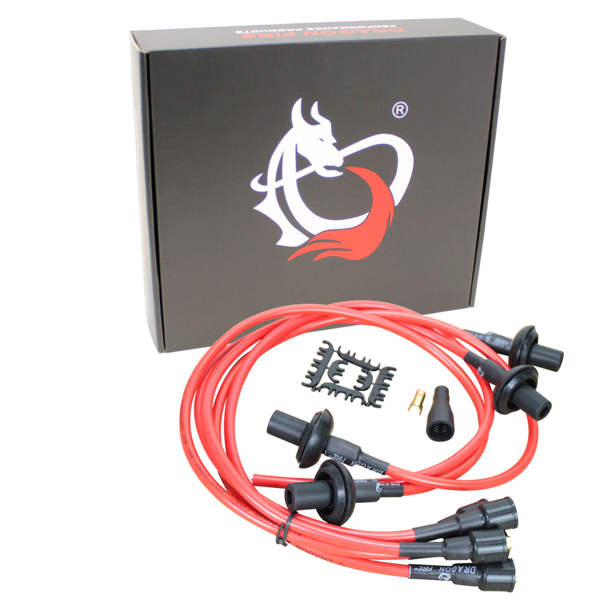 PWJ114 Plug wires, Direct Fit, Silicone, RED