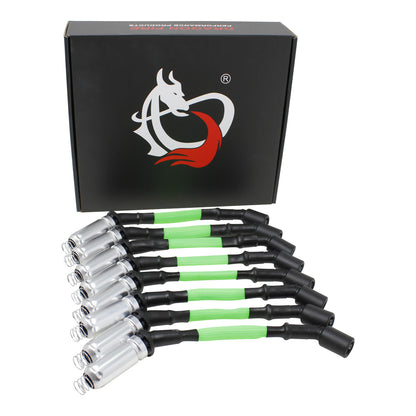 PWJ256-NGS Plug wires, Direct Fit, Silicone, NEON GREEN