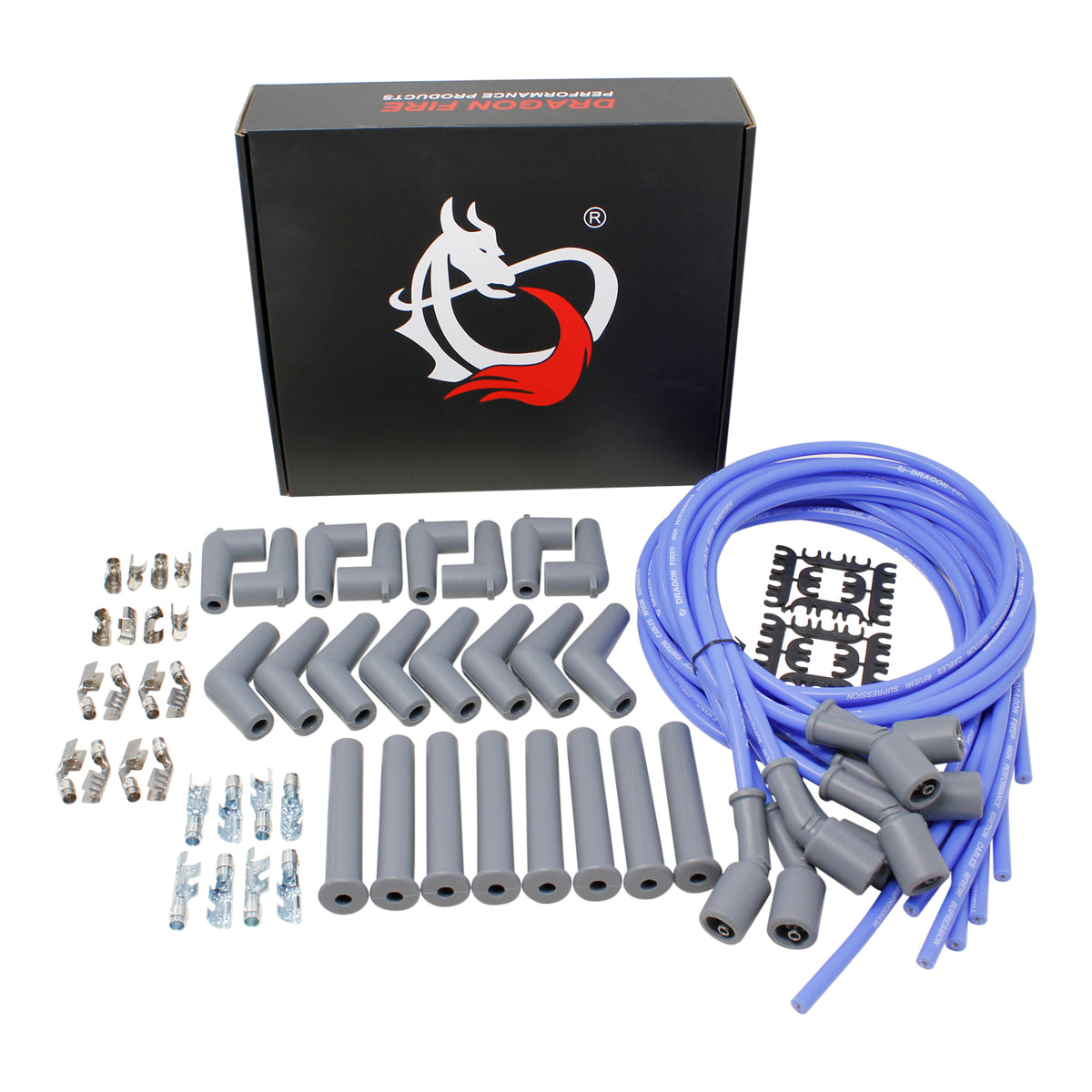 SPW1016-BL Plug wires, Universal Cut-to-Fit, Silicone, BLUE