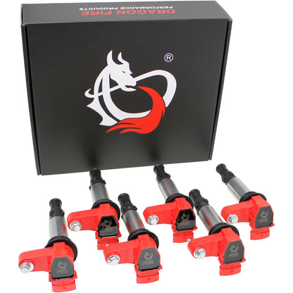 C375-DFx6 Coil Pack Set, 6pcs, Direct Fit, RED