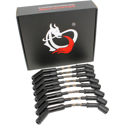 PWJ258BC-BLKBR Plug wires, Direct Fit, Ceramic, BLACK BRAID/YELLOW TRACER
