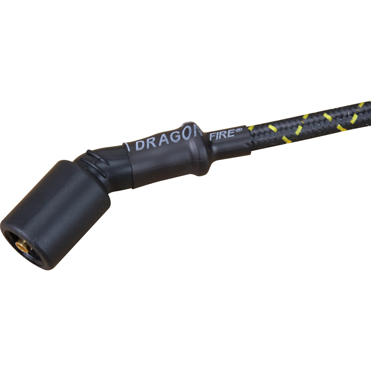 PWJ258-BLKBR Plug wires, Direct Fit, Silicone, BLACK BRAID/YELLOW TRACER