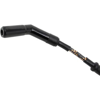 PWJ258BC-BLKBR Plug wires, Direct Fit, Ceramic, BLACK BRAID/YELLOW TRACER